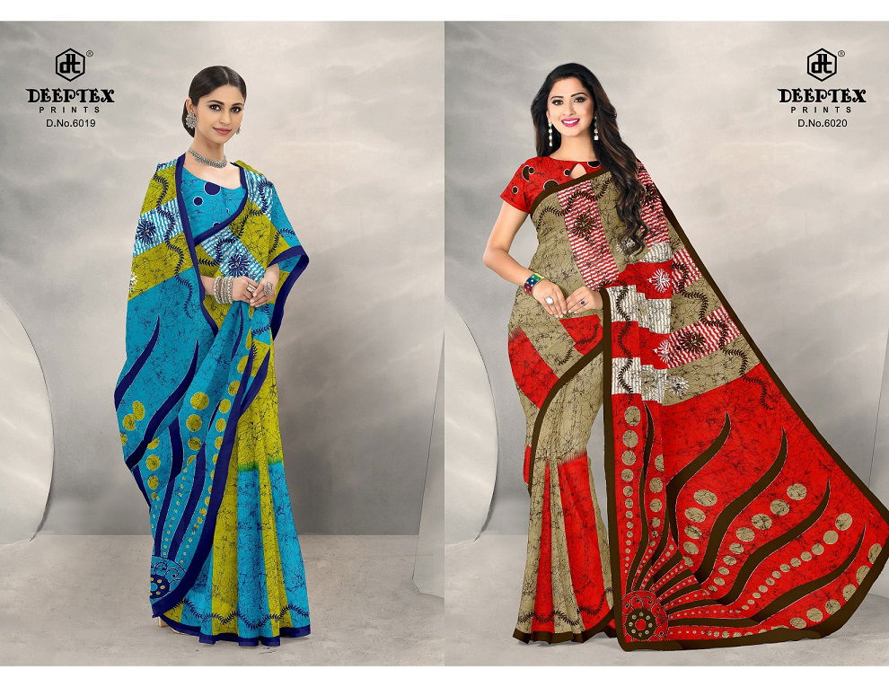 Deeptex Batik Queen 6 Printed Cotton Regular Wear Latest Saree Collection